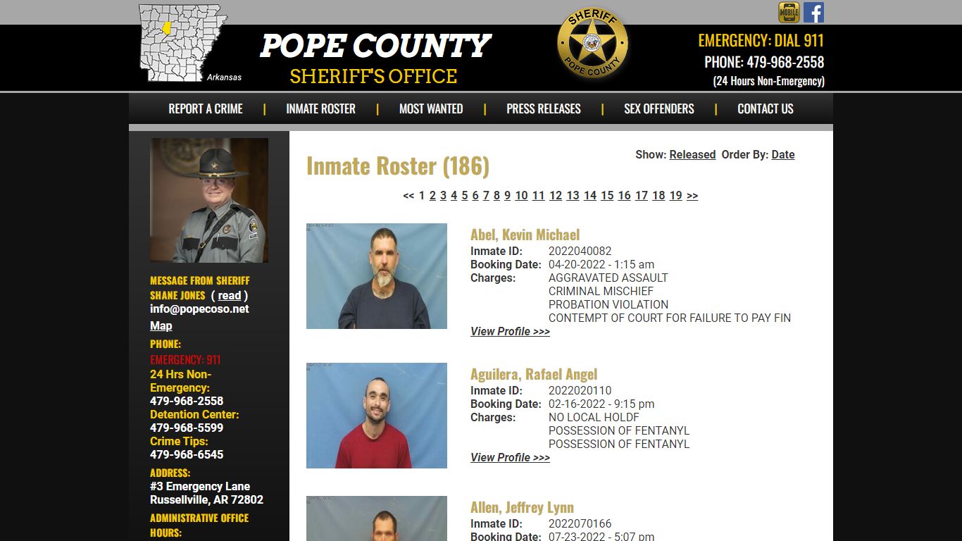 Inmate Roster - Current Inmates - Pope County AR Sheriff