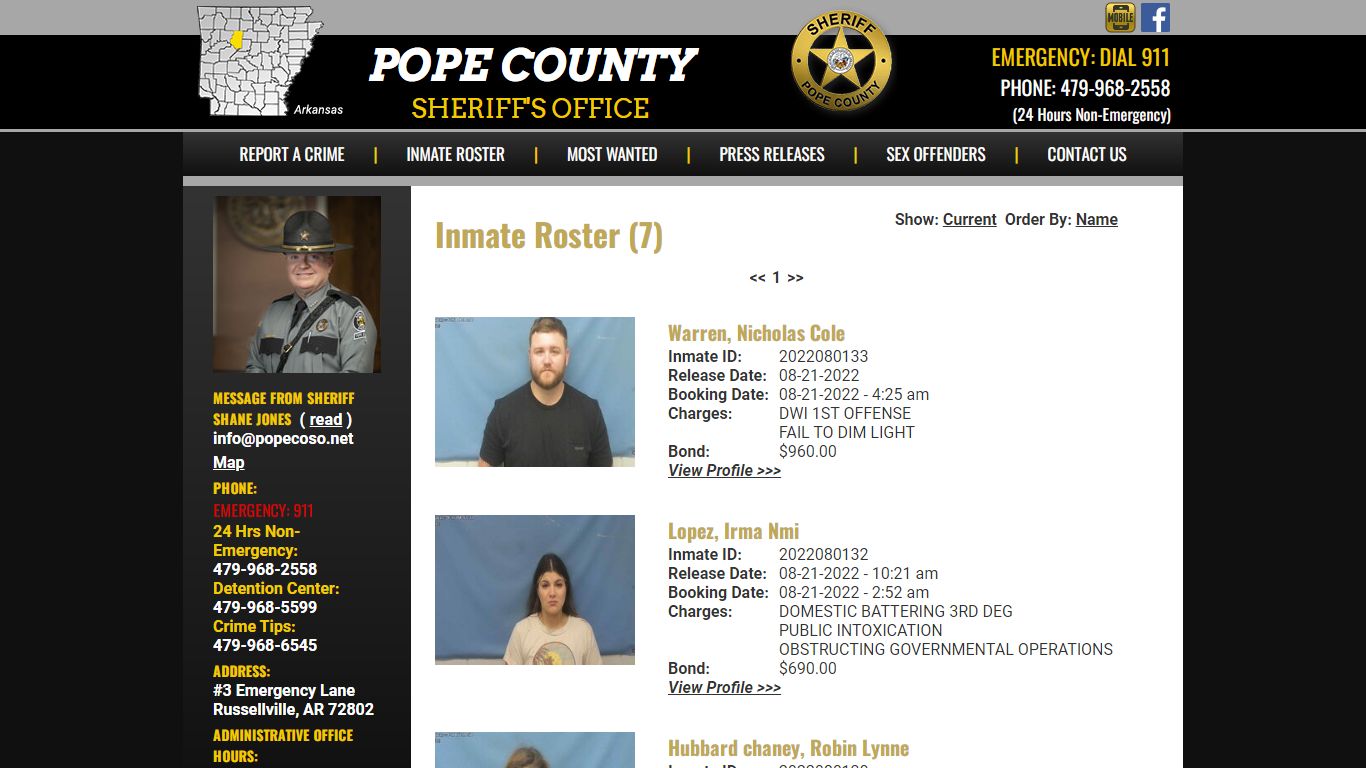 Inmate Roster - Released Inmates Booking Date Descending - Pope County ...